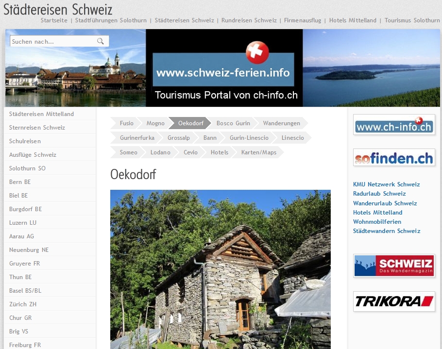 sanftertourismus tessin ökodorf schweiz