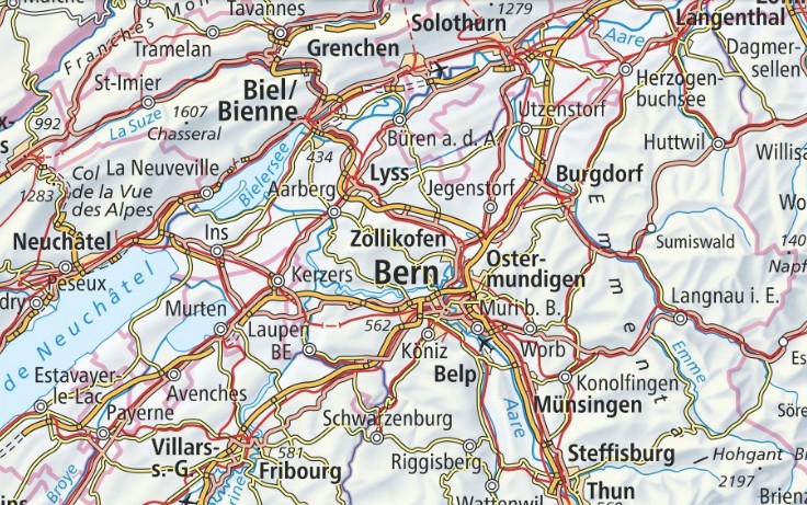 karte Mittelland Städte